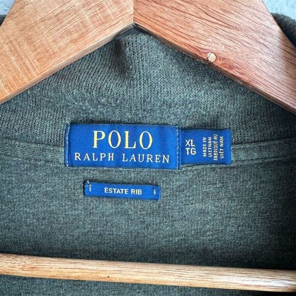 Ralph Lauren Polo Men's XL Half Zip Pullover Sweater Forest Green Long Sleeve - Picture 3 of 11